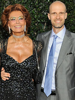 Sophia Loren met zoon Edoardo Ponti
