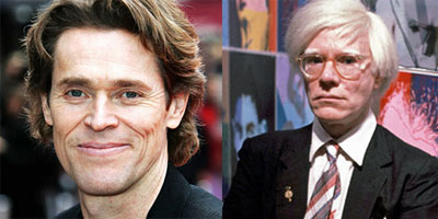 Willem Dafoe (links) speelt Andy Warhol