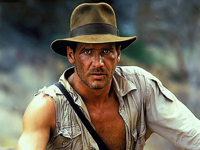 Harrison Ford als de avontuurlijke archeoloog Indiana Jones