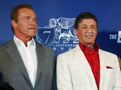 Schwarzenegger en Stallone tegen Hamas